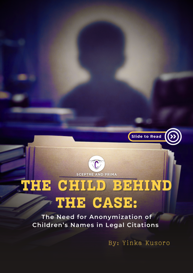 The Child Behind the Case: The Need for Anonymization of Children’s Names in Legal Citations
